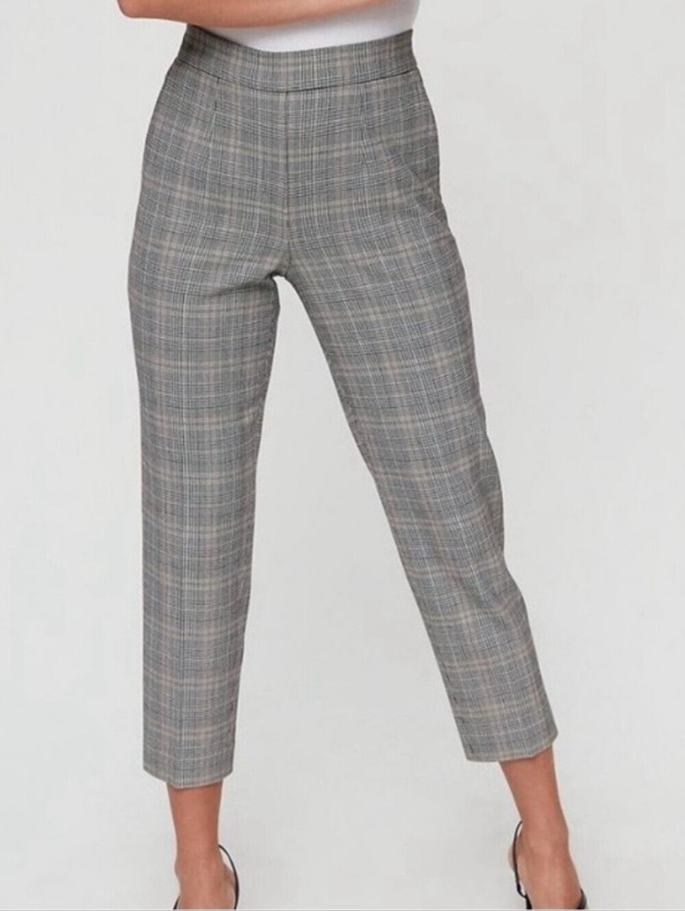 NWOT Babaton Atelier Aritzia Womens Conan Gray Plaid Tailored Ankle Pants Size 8